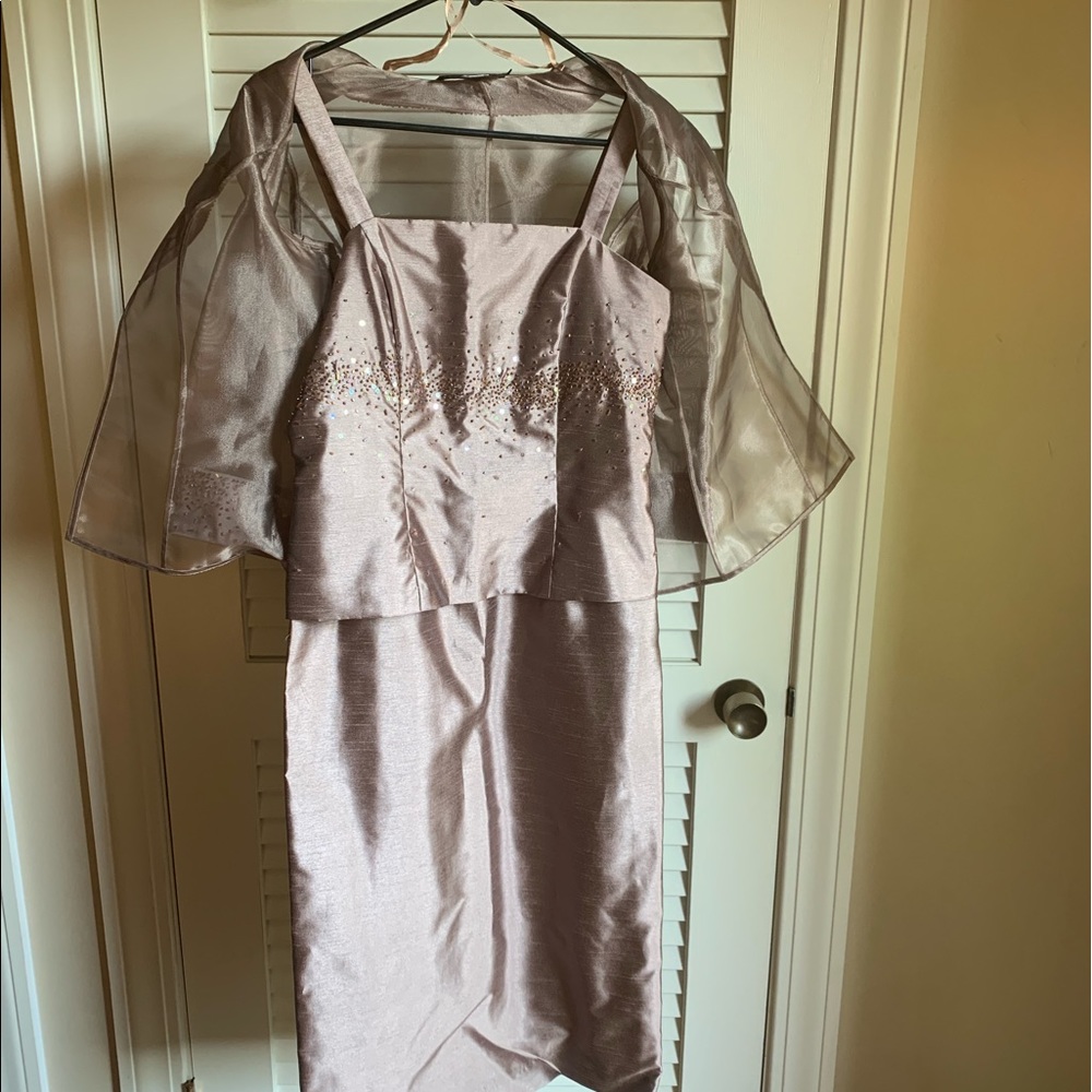 Alex Evening 3pc champagne formal outfit